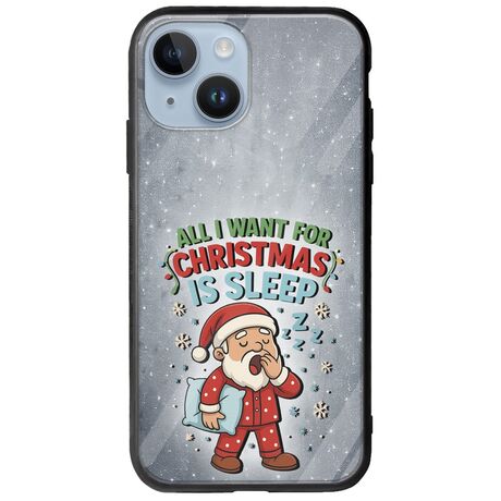 All I Want For Christmas Is - Sleep iPhone 15 Groove TPU (Tempered Glass και TPU)