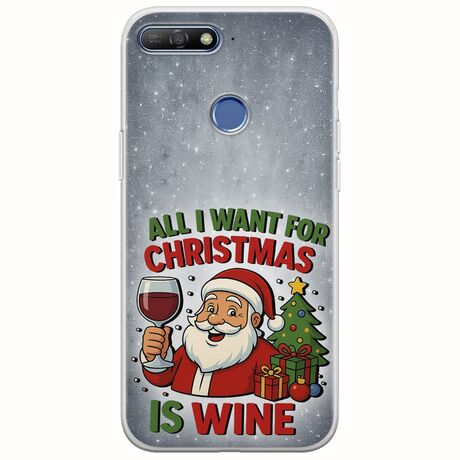 All I Want For Christmas Is - Wine Huawei Y6 Prime 2018 Flexible TPU (Διάφανη Σιλικόνη)