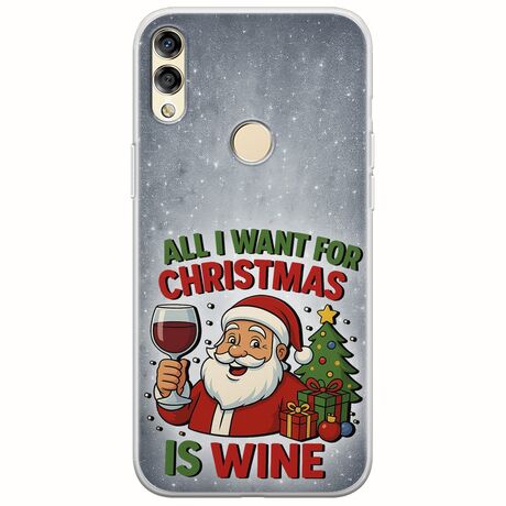 All I Want For Christmas Is - Wine Huawei Honor 8X Flexible TPU (Διάφανη Σιλικόνη)
