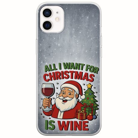 All I Want For Christmas Is - Wine iPhone 12 Flexible TPU (Διάφανη Σιλικόνη)