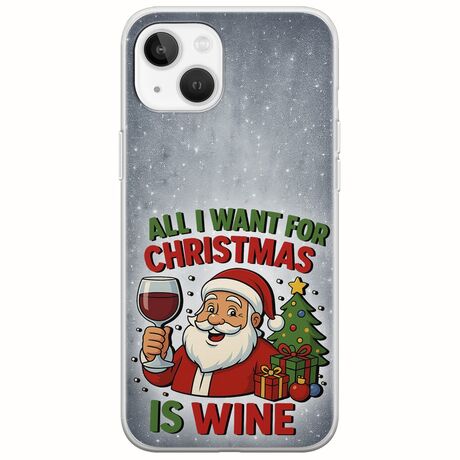 All I Want For Christmas Is - Wine iPhone 14 Flexible TPU (Διάφανη Σιλικόνη)