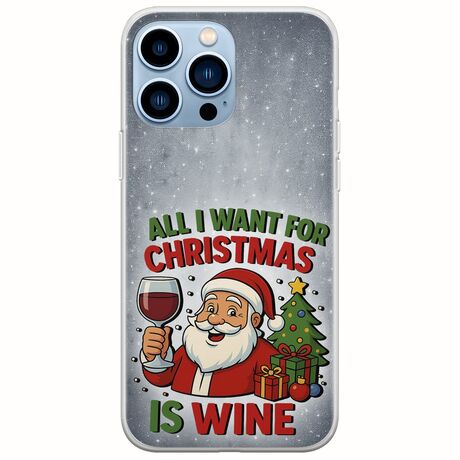All I Want For Christmas Is - Wine iPhone 14 Pro Max Flexible TPU (Διάφανη Σιλικόνη)