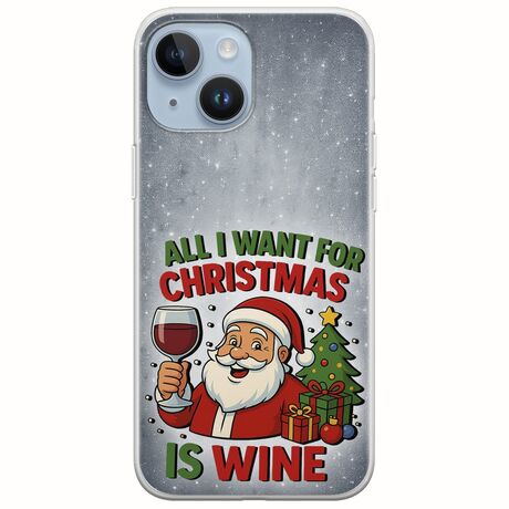 All I Want For Christmas Is - Wine iPhone 15 Flexible TPU (Διάφανη Σιλικόνη)