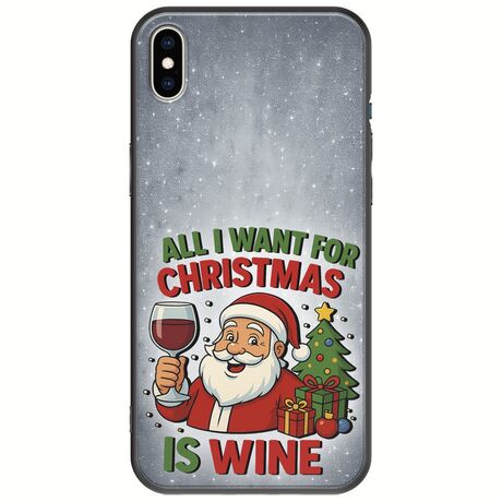 All I Want For Christmas Is - Wine iPhone X / XS Black TPU (Μαύρη Σιλικόνη)