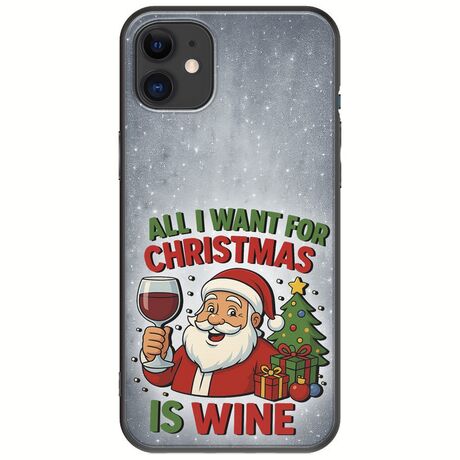 All I Want For Christmas Is - Wine iPhone 11 Black TPU (Μαύρη Σιλικόνη)