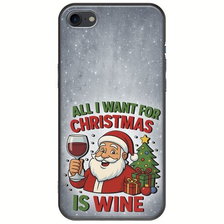 All I Want For Christmas Is - Wine iPhone SE 2020 Black TPU (Μαύρη Σιλικόνη)
