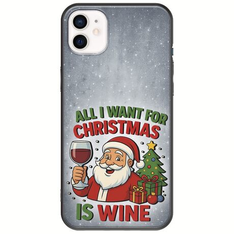 All I Want For Christmas Is - Wine iPhone 12 mini Black TPU (Μαύρη Σιλικόνη)