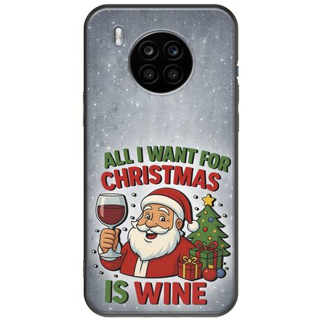 All I Want For Christmas Is - Wine Huawei Nova 8i Black TPU (Μαύρη Σιλικόνη)