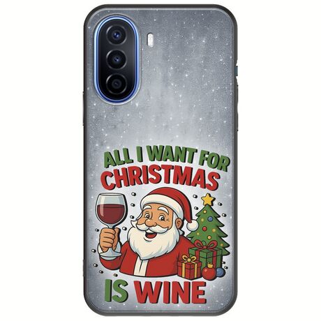 All I Want For Christmas Is - Wine Huawei Nova Y70 Black TPU (Μαύρη Σιλικόνη)