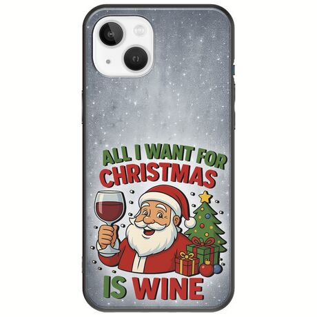 All I Want For Christmas Is - Wine iPhone 14 Black TPU (Μαύρη Σιλικόνη)