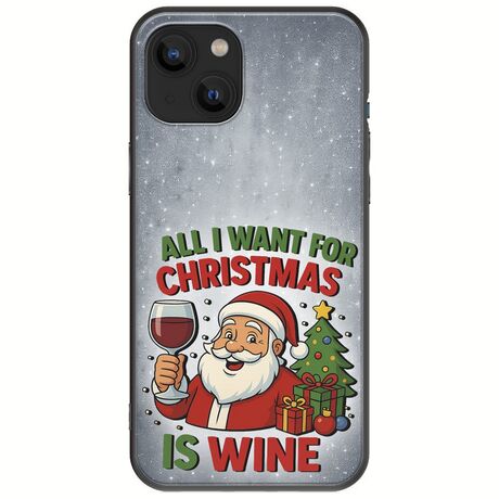 All I Want For Christmas Is - Wine iPhone 14 Plus Black TPU (Μαύρη Σιλικόνη)
