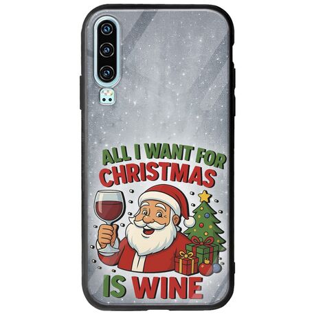 All I Want For Christmas Is - Wine Huawei P30 Groove TPU (Tempered Glass και TPU)