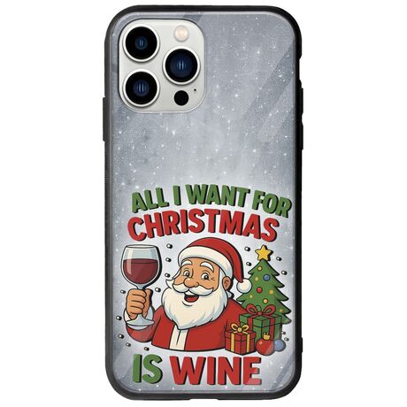 All I Want For Christmas Is - Wine iPhone 14 Pro Groove TPU (Tempered Glass και TPU)