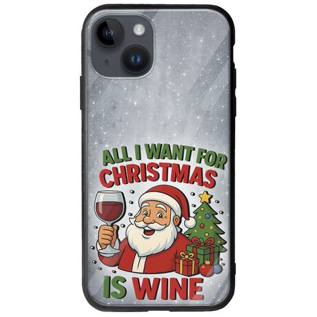 All I Want For Christmas Is - Wine iPhone 15 Plus Groove TPU (Tempered Glass και TPU)