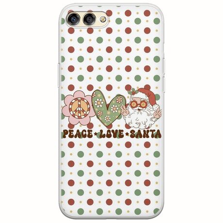Peace Love Santa Huawei Honor View 10 Flexible TPU (Διάφανη Σιλικόνη)