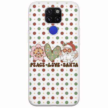 Peace Love Santa Huawei Mate 20 Flexible TPU (Διάφανη Σιλικόνη)