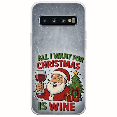 All I Want For Christmas Is - Wine Samsung Galaxy S10 Plus Flexible TPU (Διάφανη Σιλικόνη)