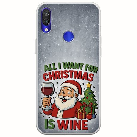 All I Want For Christmas Is - Wine Xiaomi Redmi Note 7 Flexible TPU (Διάφανη Σιλικόνη)