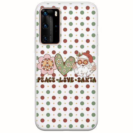 Peace Love Santa Huawei P40 Pro Flexible TPU (Διάφανη Σιλικόνη)