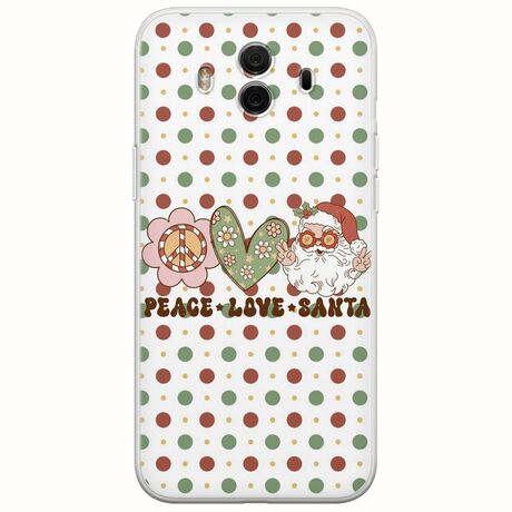 Peace Love Santa Huawei Mate 10 Flexible TPU (Διάφανη Σιλικόνη)
