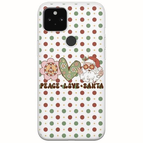 Peace Love Santa Google Pixel 5a 5G Flexible TPU (Διάφανη Σιλικόνη)