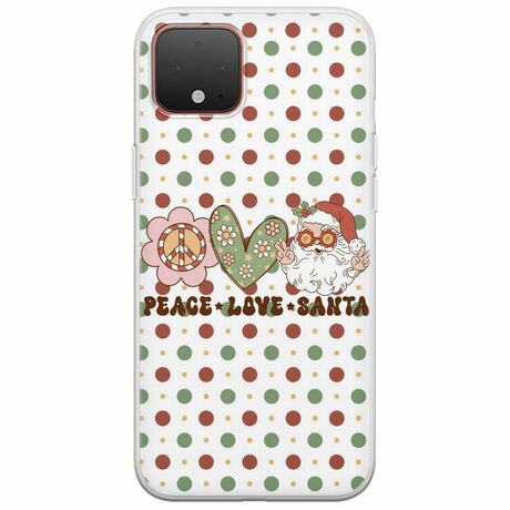 Peace Love Santa Google Pixel 4 Flexible TPU (Διάφανη Σιλικόνη)