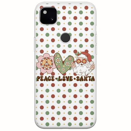 Peace Love Santa Google Pixel 4a 4G Flexible TPU (Διάφανη Σιλικόνη)