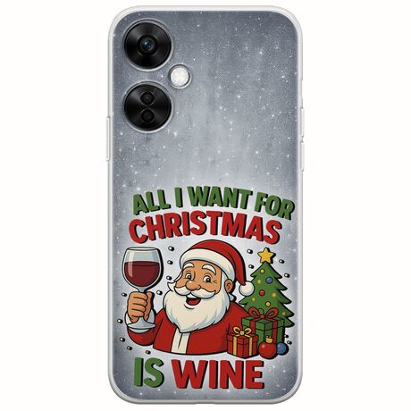 All I Want For Christmas Is - Wine OnePlus Nord CE 3 Lite 5G Flexible TPU (Διάφανη Σιλικόνη)