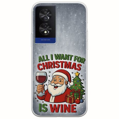 All I Want For Christmas Is - Wine TCL 40 NXTPAPER 4G Flexible TPU (Διάφανη Σιλικόνη)