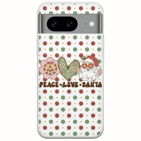 Peace Love Santa Google Pixel 8a 5G Flexible TPU (Διάφανη Σιλικόνη)