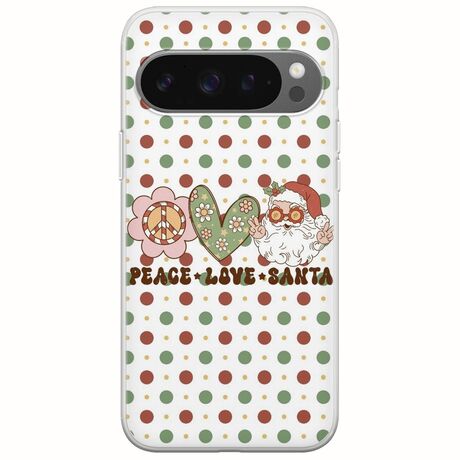 Peace Love Santa Google Pixel 9 Pro 5G Flexible TPU (Διάφανη Σιλικόνη)