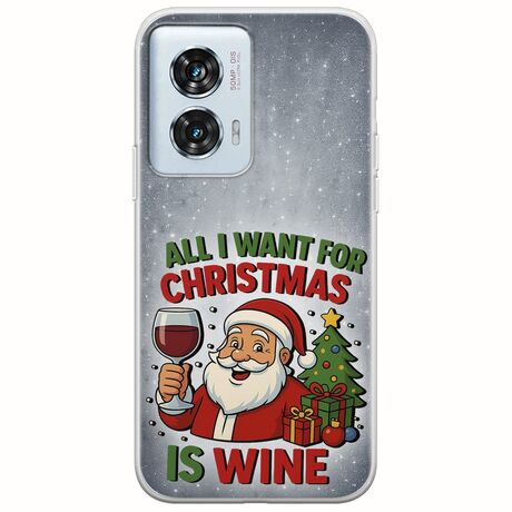 All I Want For Christmas Is - Wine Motorola Edge 50 Fusion 5G Flexible TPU (Διάφανη Σιλικόνη)