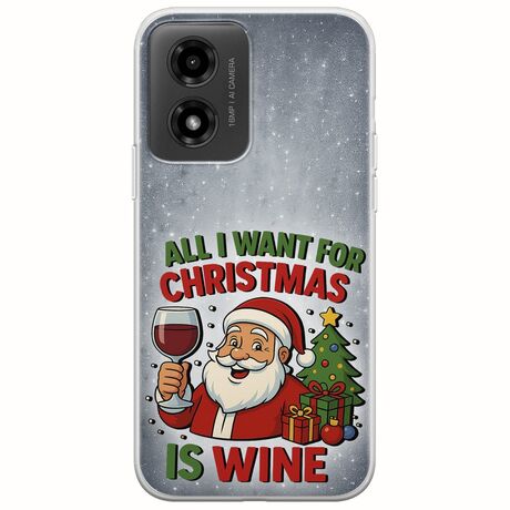 All I Want For Christmas Is - Wine Motorola Moto G04 Flexible TPU (Διάφανη Σιλικόνη)