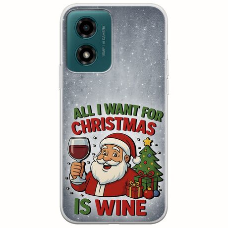 All I Want For Christmas Is - Wine Motorola Moto G04s Flexible TPU (Διάφανη Σιλικόνη)