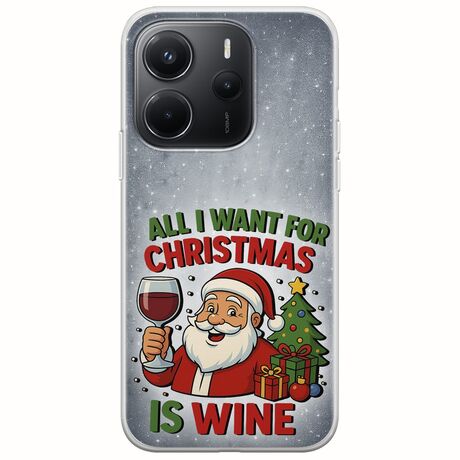 All I Want For Christmas Is - Wine Xiaomi Redmi Note 14 4G Flexible TPU (Διάφανη Σιλικόνη)