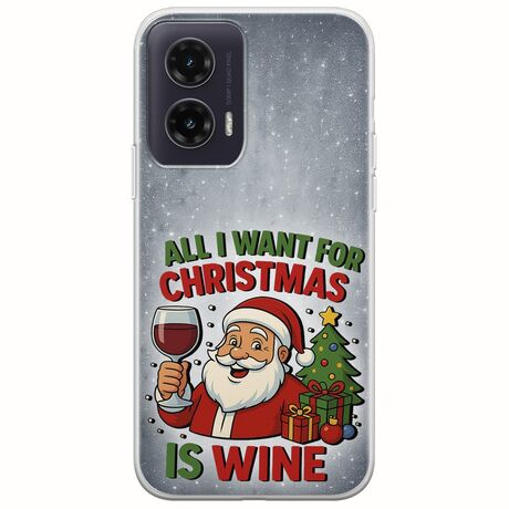 All I Want For Christmas Is - Wine Motorola Moto G35 5G Flexible TPU (Διάφανη Σιλικόνη)
