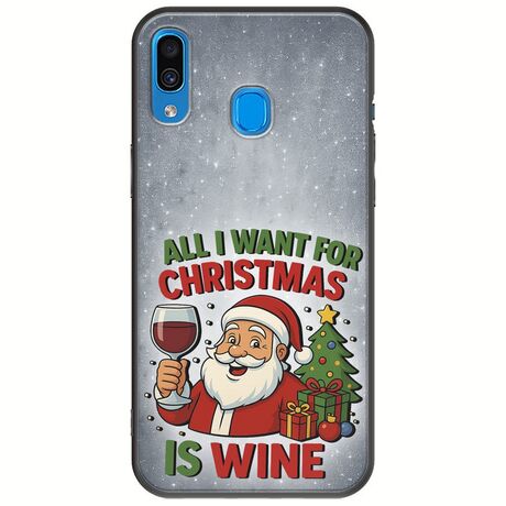 All I Want For Christmas Is - Wine Samsung Galaxy A20e Black TPU (Μαύρη Σιλικόνη)