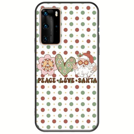 Peace Love Santa Huawei P40 Pro Black TPU (Μαύρη Σιλικόνη)