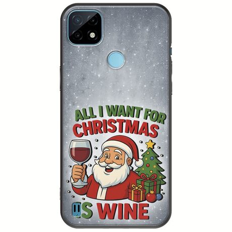 All I Want For Christmas Is - Wine Realme C21Y / Realme C25Y Black TPU (Μαύρη Σιλικόνη)