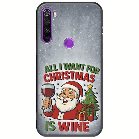 All I Want For Christmas Is - Wine Xiaomi Redmi Note 8 2021 Black TPU (Μαύρη Σιλικόνη)