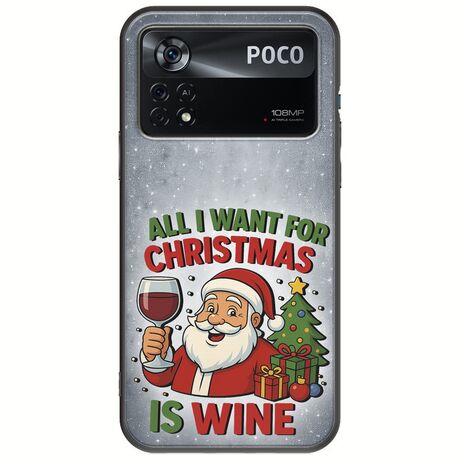 All I Want For Christmas Is - Wine Xiaomi Poco X4 Pro 5G Black TPU (Μαύρη Σιλικόνη)