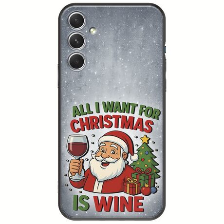 All I Want For Christmas Is - Wine Samsung Galaxy A34 5G Black TPU (Μαύρη Σιλικόνη)