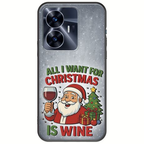All I Want For Christmas Is - Wine Realme C55 Black TPU (Μαύρη Σιλικόνη)