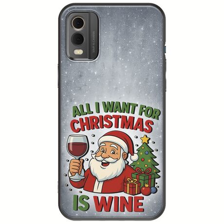 All I Want For Christmas Is - Wine Nokia C32 Black TPU (Μαύρη Σιλικόνη)
