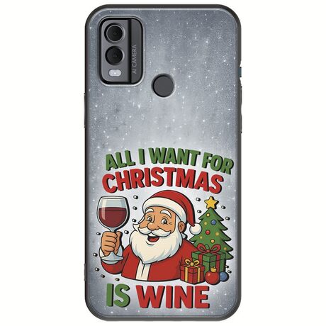 All I Want For Christmas Is - Wine Nokia C22 Black TPU (Μαύρη Σιλικόνη)
