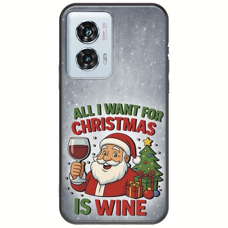All I Want For Christmas Is - Wine Motorola Edge 50 Fusion 5G Black TPU (Μαύρη Σιλικόνη)