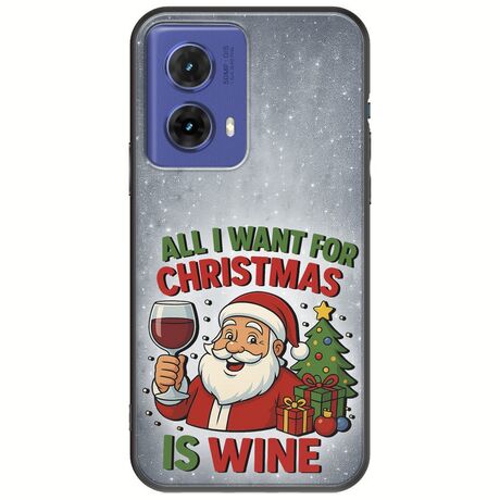 All I Want For Christmas Is - Wine Motorola Moto G85 5G Black TPU (Μαύρη Σιλικόνη)