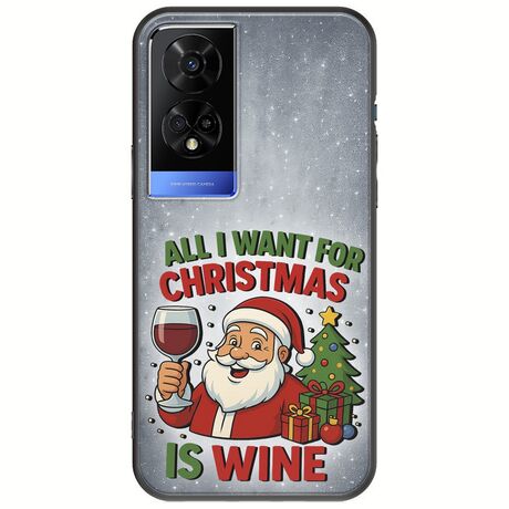 All I Want For Christmas Is - Wine TCL 50 5G Black TPU (Μαύρη Σιλικόνη)