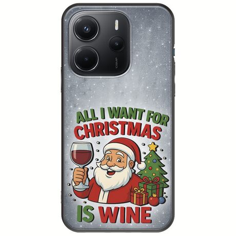 All I Want For Christmas Is - Wine Xiaomi Redmi Note 14 4G Black TPU (Μαύρη Σιλικόνη)