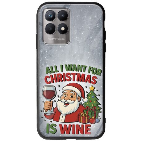 All I Want For Christmas Is - Wine Realme 8i Groove TPU (Tempered Glass και TPU)